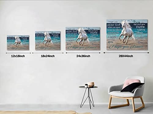 Motivációs Futó Fehér Ló, meg a Kék Óceán Vászon Festmények Ló Wall Art Pozitív Mondások Remélem Tánc Ló Fali Dekor Ló Mű