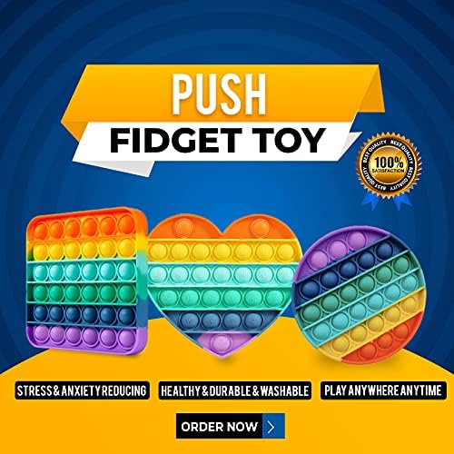 YOA 3DB Push Pop Buborék Fidget Érzékszervi Játék, stresszoldó Játékok Csomag Gyerekek, mind a Felnőttek Szivárvány Push