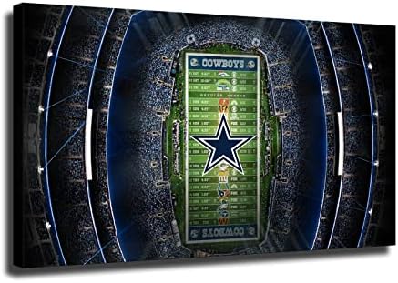Dallas Város Cowboys Amerikai Futball Poszter Sport Mintás Vászon Wall Art Nyomtatott Minta Mű lakberendezés Festmény (B,16x24inch-Vászon)
