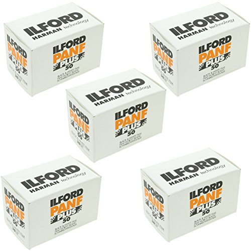 5 Csomag Ilford PAN F Plus, Fekete-Fehér Nyomtatás Film, 135 (35 mm), ISO 50, 36 Kitettségek (1707768)