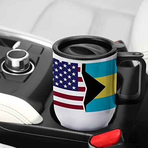 Az amerikai, a Bahamákon Zászló Utazási Bögre Rozsdamentes Acél Vákuum Szigetelt Csésze Fedelét, majd Kezelni
