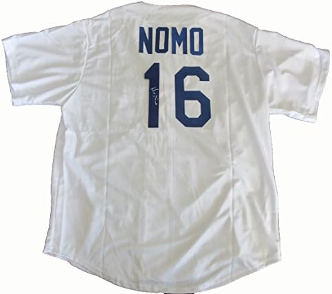 Hideo Nomo Dedikált Los Angeles Dodgers Jersey W/BIZONYÍTÉKA, Kép Hideo Aláírása Nekünk, a PSA/DNS Hitelesített, Los Angeles