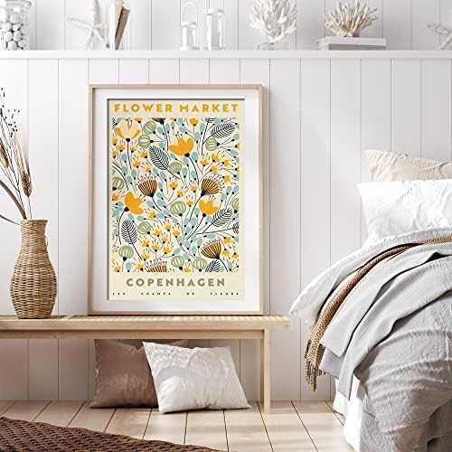 Színes, Virág Piac Plakát Szoba Esztétikai Koppenhágai Virágos Vászon Wall Art Botanikus Levelek Nyomatok Festmény, Absztrakt