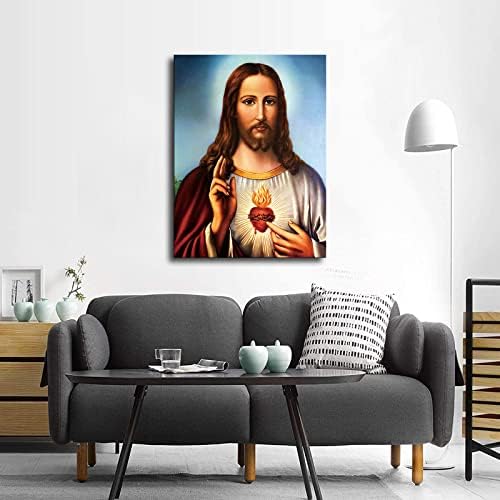 Jézus Krisztus Vászon Wall Art Szívében Jézus Vászon Nyomatok Wall Art Festmények Vallás Fal Műalkotások Képek Nappali, Hálószoba