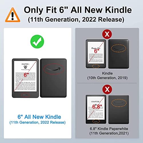 6 Ügy Kindle 11 Generációs 2022 (Model No.C2V2L3) Vékony, Tartós, Vízálló Burkolattal (Nem Illik Kindle Paperwhite 11 Generációs
