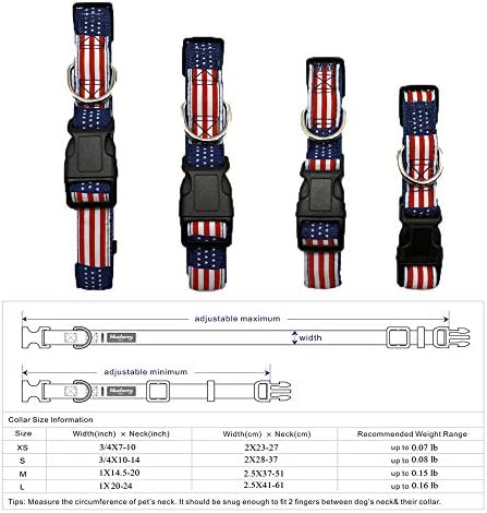 Amerikai Zászló Kockás Nyakörvet, Pórázt Szett, Gyors Csat Jön a 4-es Méretben - Puha, Kényelmes, Állítható Nyakörv & Póráz