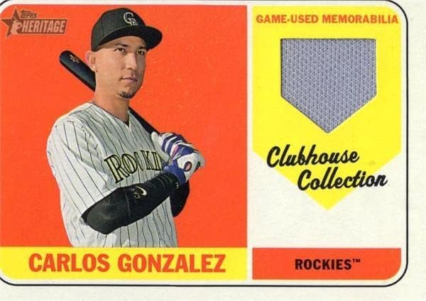 Carlos Gonzalez játékos kopott jersey-i javítás baseball kártya (Colorado Rockies) 2018 Topps Örökség Klubház Gyűjtemény