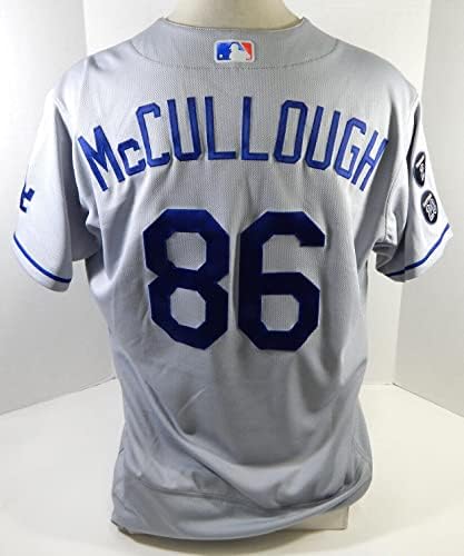 2021 Los Angeles Dodgers Clayton McCullough 86-Os Játék Kiadott Szürke Jersey 2 20 P 8 - Game Használt MLB Mezek