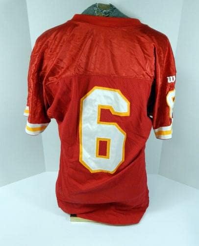 1994-ben a Kansas City Chiefs 6 Játék Kiadott Piros Mez 75 Ann Javítás 42 DP31338 - Aláíratlan NFL Játék Használt Mezek