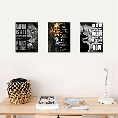 Oroszlán Motivációs Vászon Irodai Nyomtatási Wall Art Állat Inspiráló Képet Állat Posztert, Festményt, Modern Inspiráló Mű