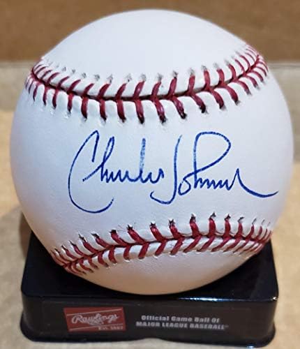 Dedikált CHARLES JOHNSON Hivatalos Major League Baseball - Dedikált Baseball